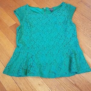 Green peplum top